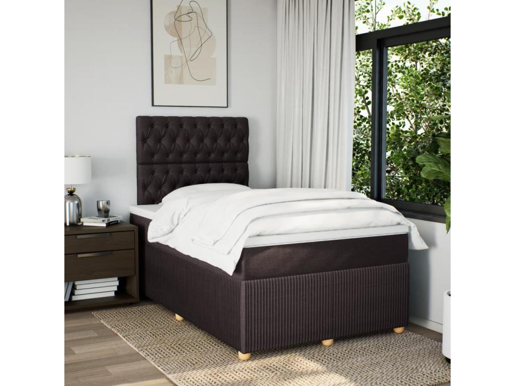 Doucezen bed base with dark brown mattress 120x200 cm
