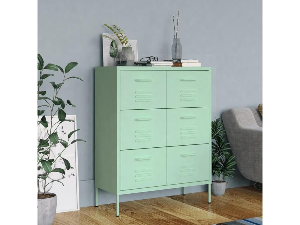 Mint green drawer unit 80x35x101.5 cm Steel