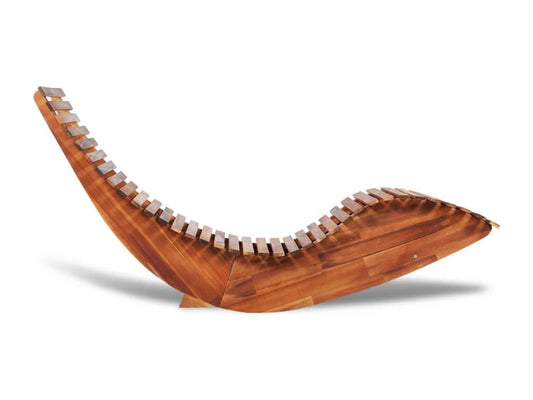 Homzora Wood Rocking Chaise Lounge