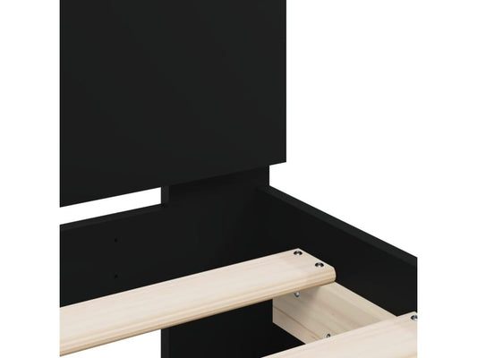 Bed frame without mattress with black headboard 100x200 cm