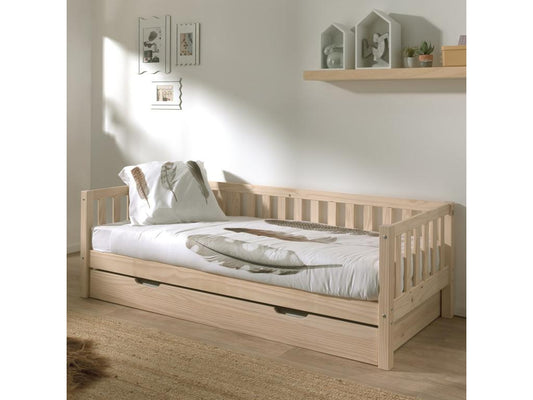 Doucezen - 90x200cm Trundle Bed in Natural Pine