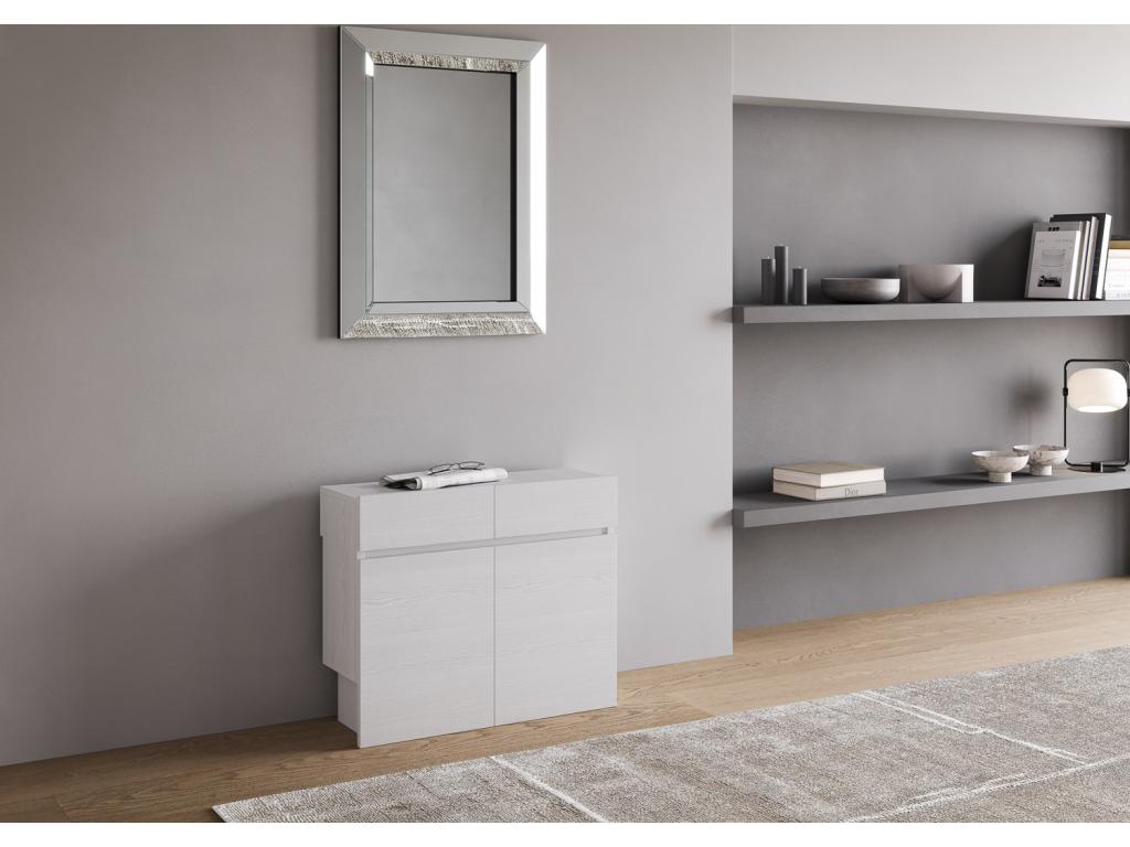 Lower bench and extendable interior bench 26x72/300 cm Evolve White Ash with internal extensions