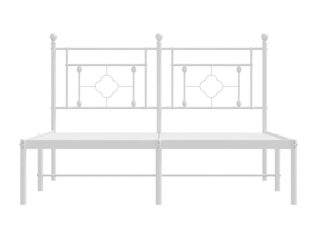 Metal bed frame with white headboard 135x190