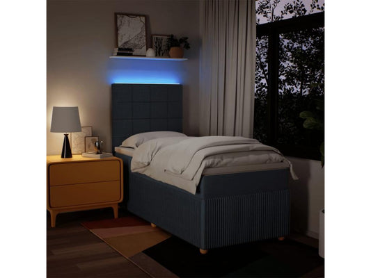 Doucezen bed base with blue mattress 90x190 cm fabric