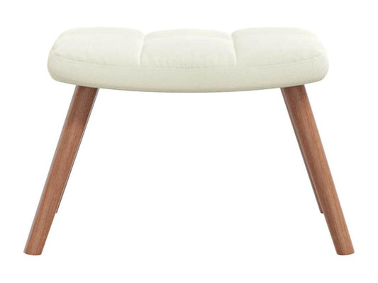 Rocking chair with footrest, cream white velvet