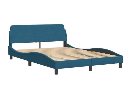 Bed with blue mattress 120x200 velvet