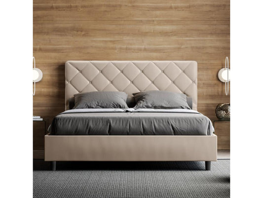 Homzora 160x200 Upholstered Storage Bed in Faux Leather
