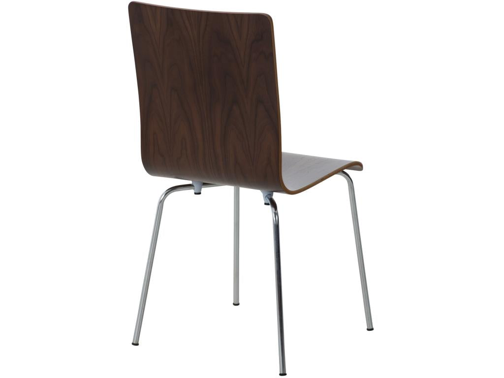 Conference chair - Wood / Chrome-plated metal - Walnut - Homzora
