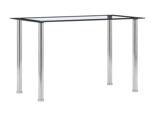 Black and transparent dining table, 120x60x75 cm, tempered glass