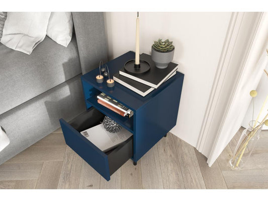 Homzora modern navy blue bedside table / 40 cm