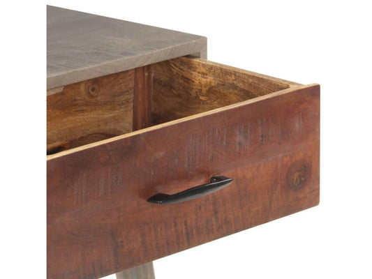 Grey console table, 110x35x75 cm, solid raw mango wood