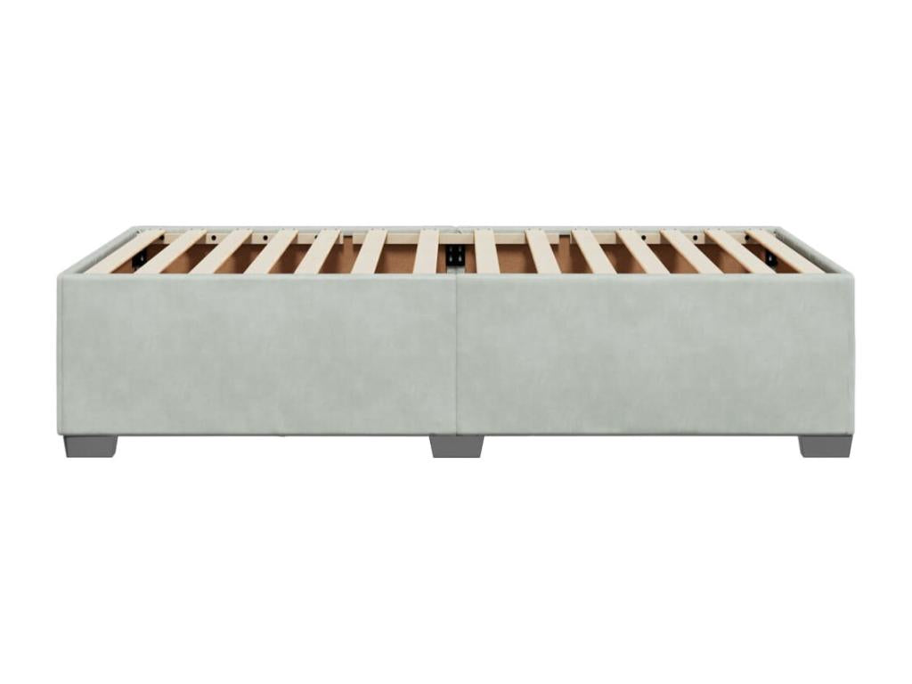 Light grey velvet bed frame (mattress not included) 90x190 cm