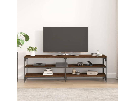 Brown oak TV stand, 160x30x50 cm, engineered wood