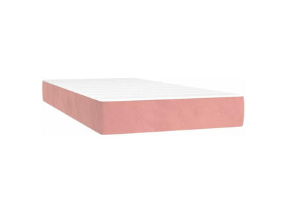Homzora bed base with mattress and LED light, Pink 200x200 Velvet