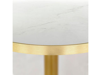 Homzora round bistro table, 120 cm, translucent marble top