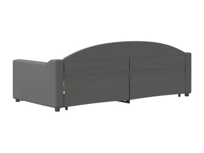 Daybed with trundle and drawers, dark grey, 90x190 cm, fabric