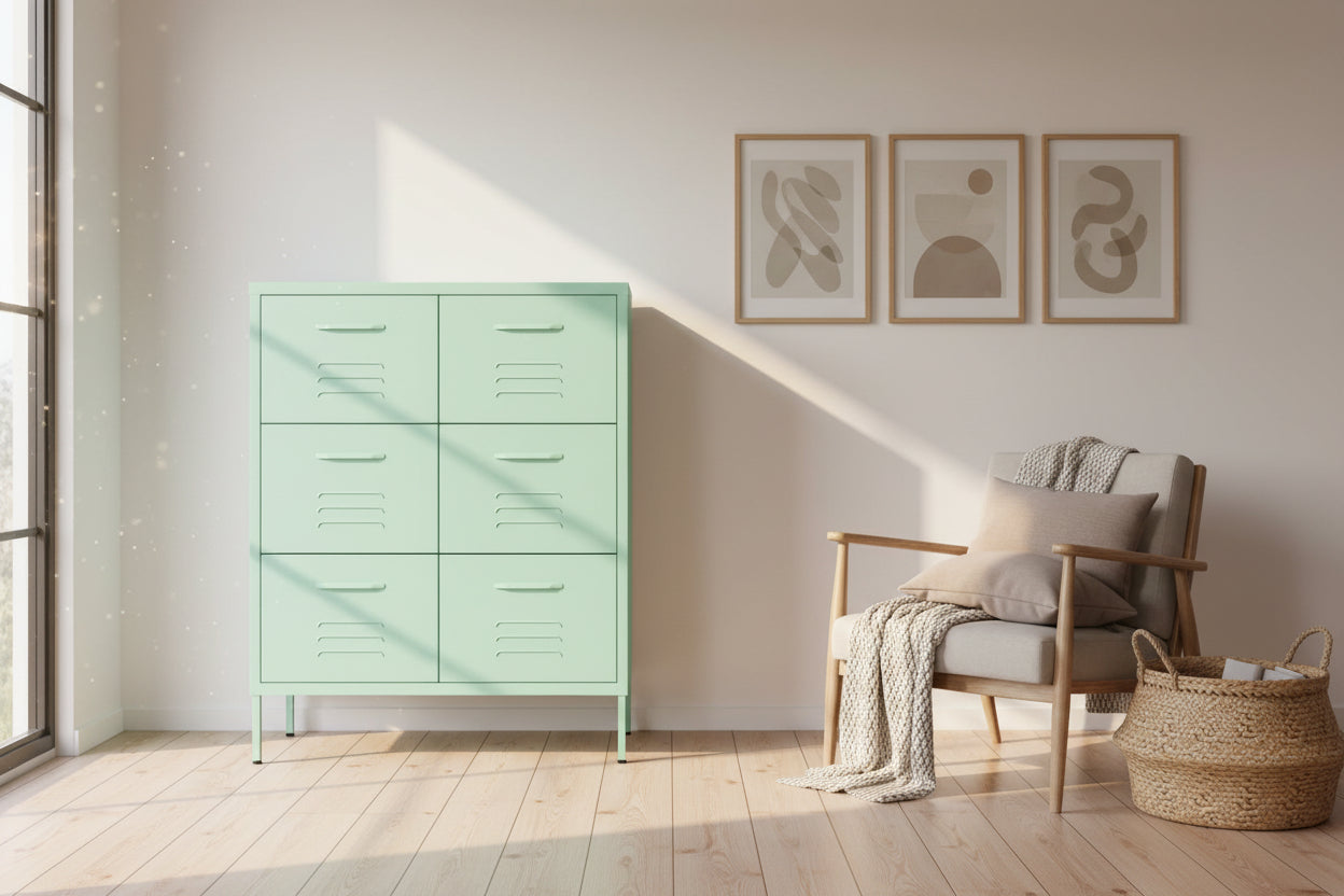 Mint green drawer unit 80x35x101.5 cm Steel