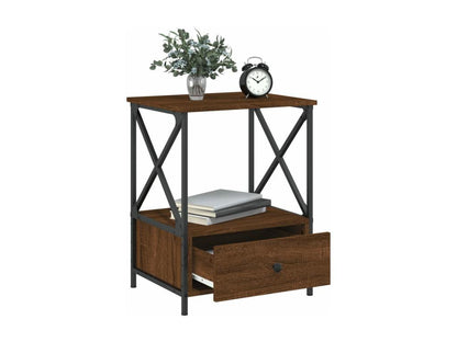 Brown oak bedside table 50x41x65 cm engineered wood