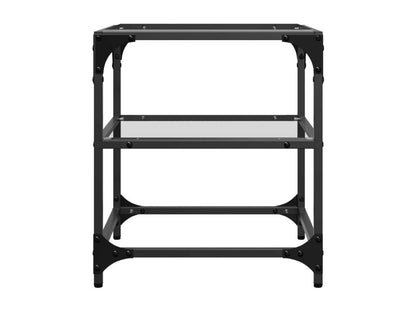 Coffee tables with transparent glass tops, 2 pieces, steel