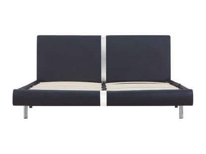 Black Faux Leather Bed Frame 120x200 cm