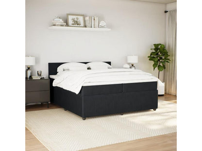 Homzora bed base and mattress, black, 200x200 cm, velvet
