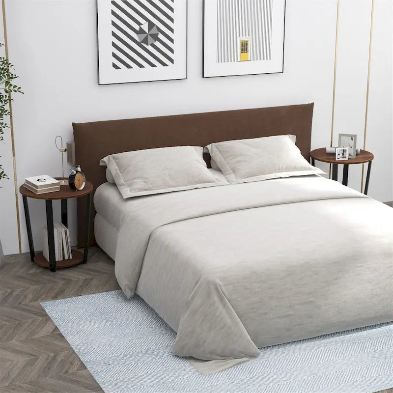 Gymax Industrial End Table Sofa Side Table Nightstand w/ Storage Shelf