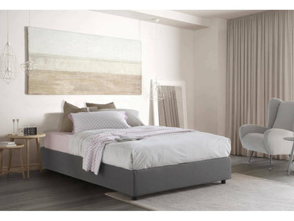 Chloé Double Bed Storage Bed with Fabric Upholstery Made in Italy Front Opening Suitable for 140x200 cm Mattress Grey