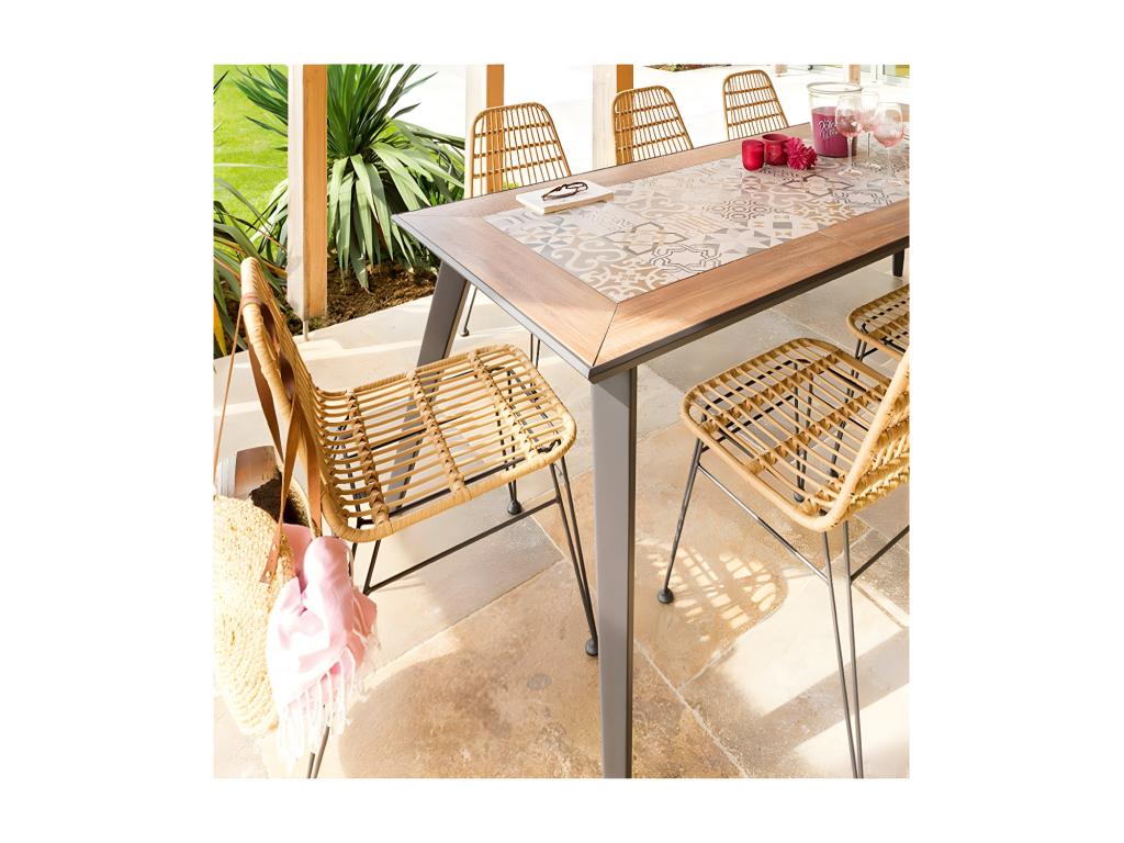 Doucezen outdoor chair, sesame/graphite color