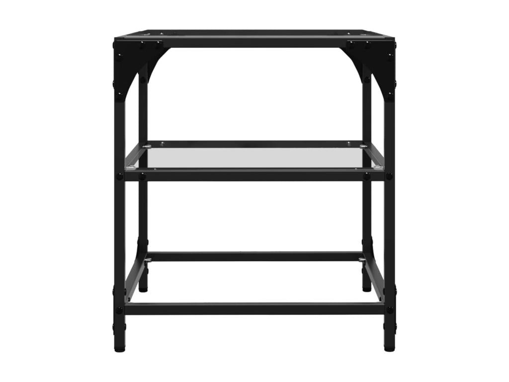 Coffee tables with transparent glass tops, 2 pieces, steel