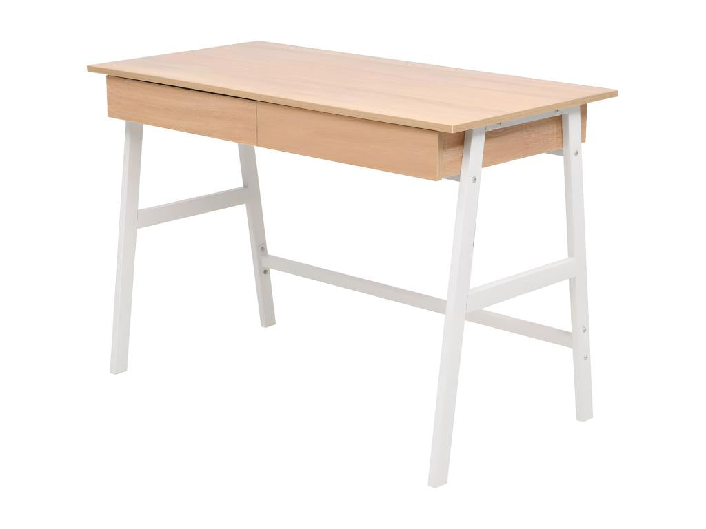 Writing table 110x55x75 cm Oak and white