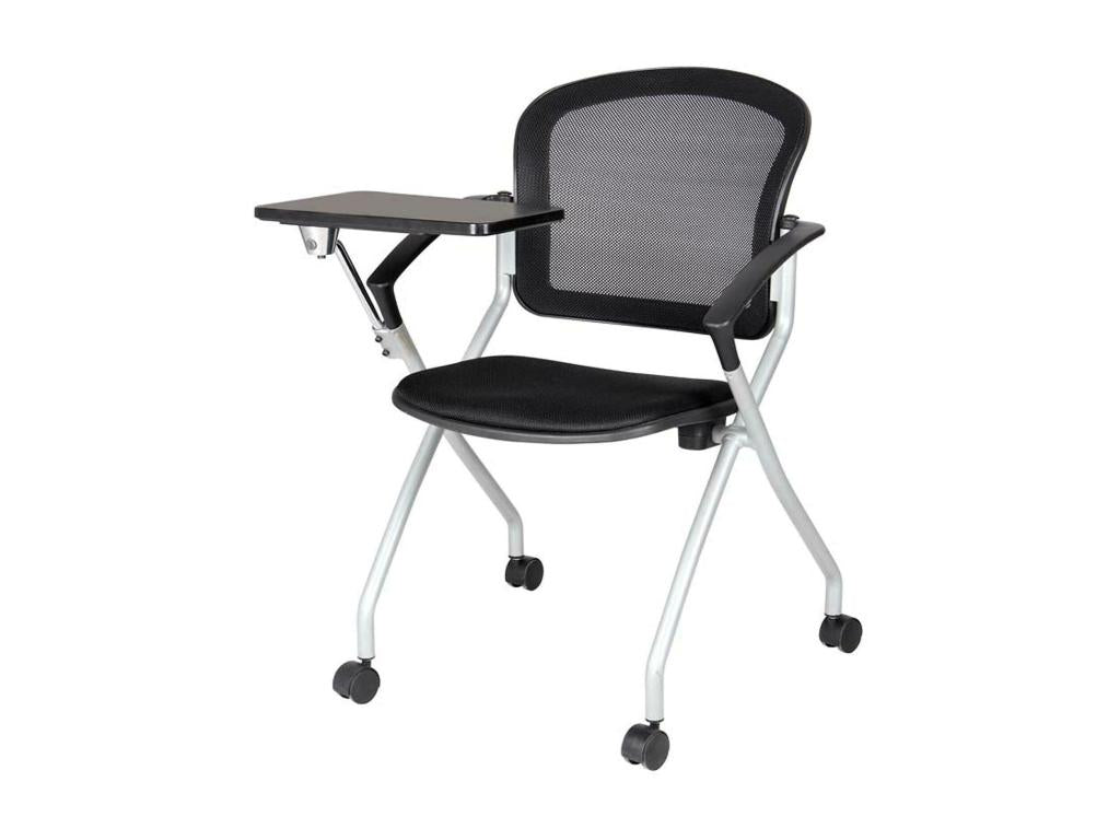 Kalgoorlie Office Chair, Waiting Room Chair with Armrest and Tablet, Ergonomic Waiting Chair, 61x49h84 cm, Black