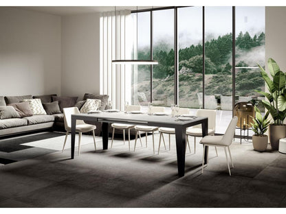 Extendable table 90x120/224 cm Flame Evolution White Ash with Anthracite frame