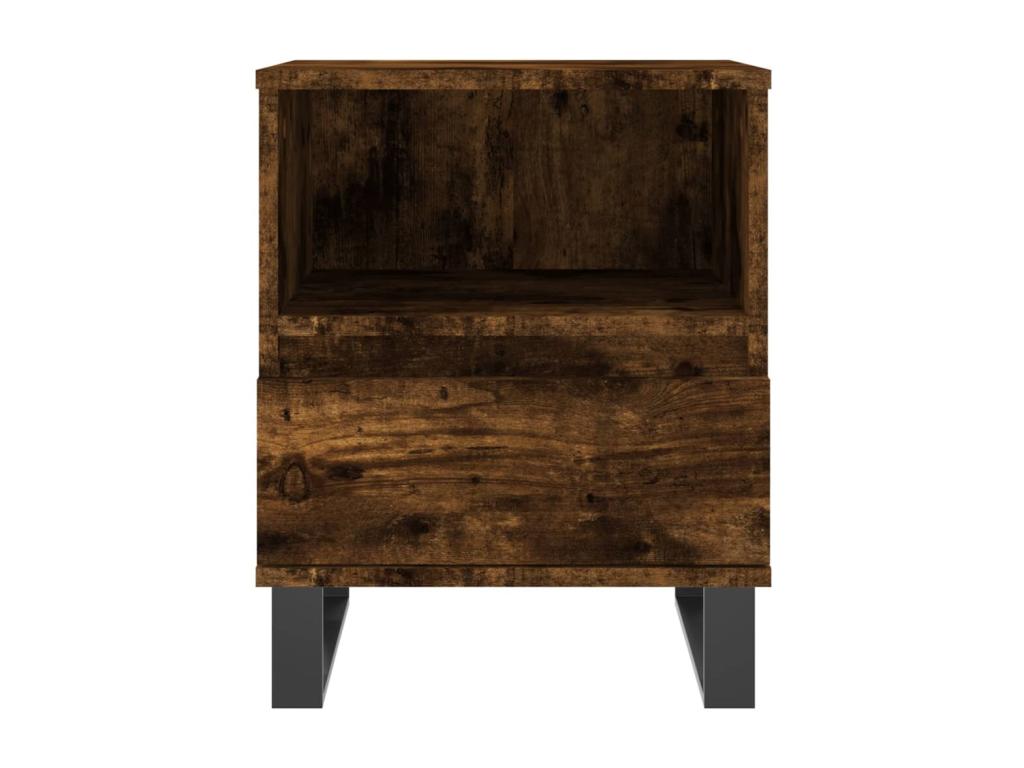 2-piece bedside tables in smoked oak, 40x35x50 cm, engineered wood