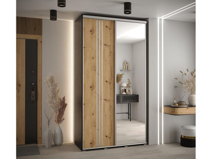 Doucezen 7 Sliding Door Wardrobe 235.2/140/45 2 Doors Black/Doucezen/Silver