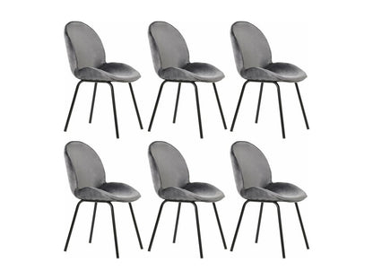 Set of 6 velvet dining chairs - round backrest, 73cm diameter x 53cm height