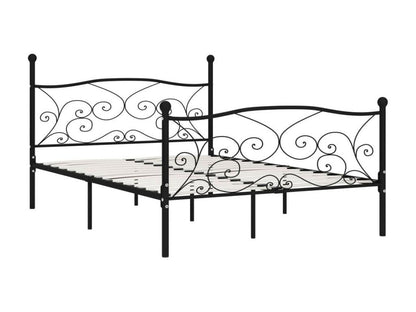 Homzora Black Metal Bed and Slatted Base 120x200