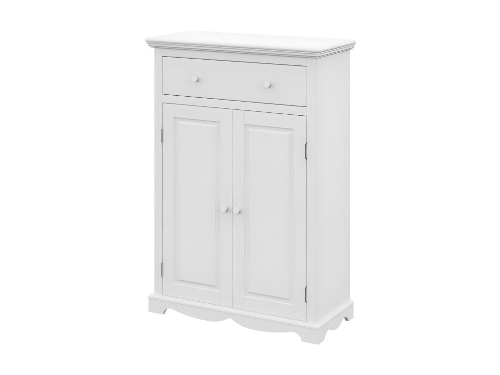 Le Parisien Charme White Buffet with 2 Doors, 1 Drawer, and 2 Shelves, 94x134x42 cm