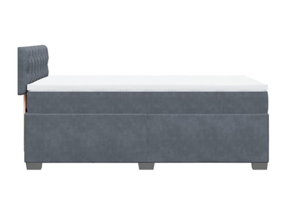 Homzora bed base and mattress, dark grey, 80x200 cm, velvet