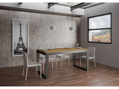 Extendable table 90x180/440 cm Tecno Evolution Natural Oak with Anthracite frame