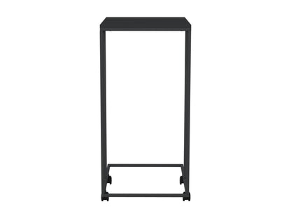 Side table with wheels, black, 40x30x63.5 cm, engineered wood