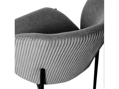 Homzora Chair in Smooth, Velvety Fabric – Style and Softness – Dark Grey