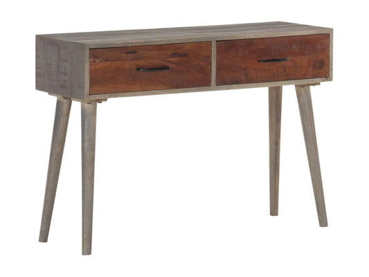 Grey console table, 110x35x75 cm, solid raw mango wood