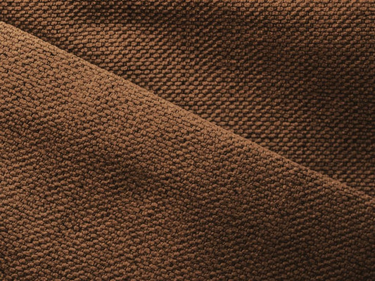 Right-hand corner sofa bed in textured fabric - terracotta - Doucezen