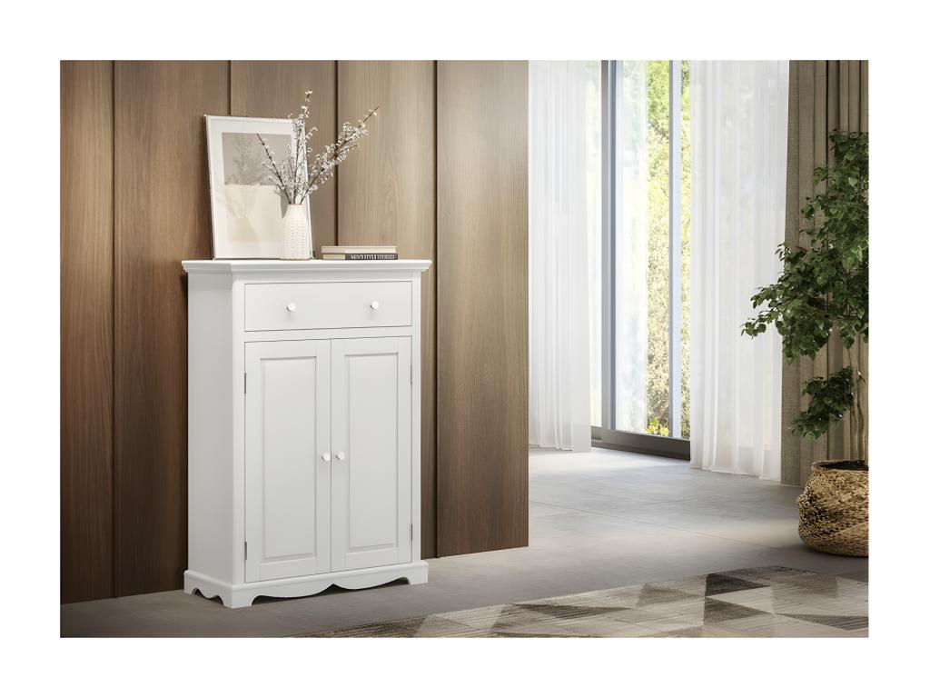 Le Parisien Charme White Buffet with 2 Doors, 1 Drawer, and 2 Shelves, 94x134x42 cm