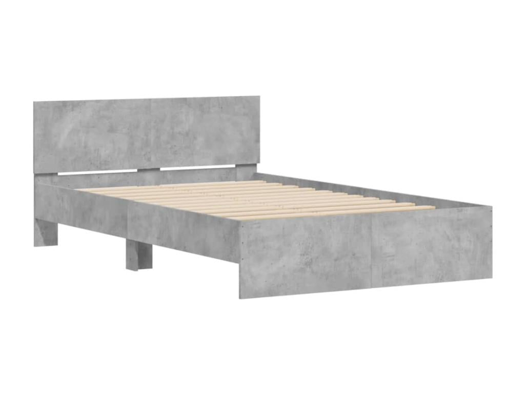 Bed frame with headboard, concrete grey, 135x190 cm