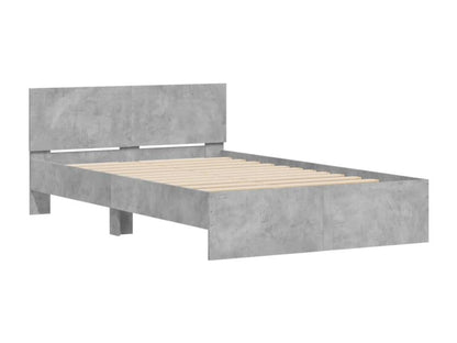 Bed frame with headboard, concrete grey, 135x190 cm