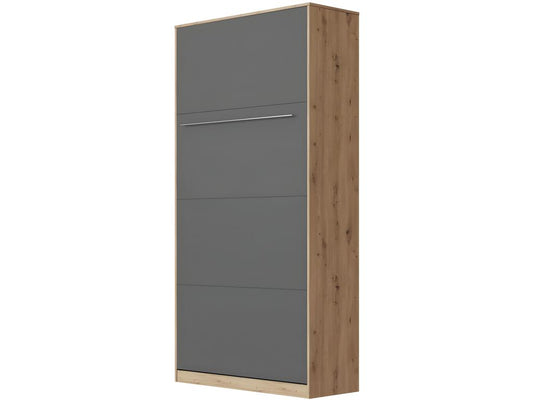 Wall-Mounted Murphy Bed 90x200cm Vertical Folding Bed Wall Bed Doucezenérieur Wild Oak/Anthracite