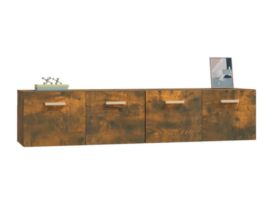 2-piece wall cabinets, smoked oak, 80x35x36.5cm, engineered wood