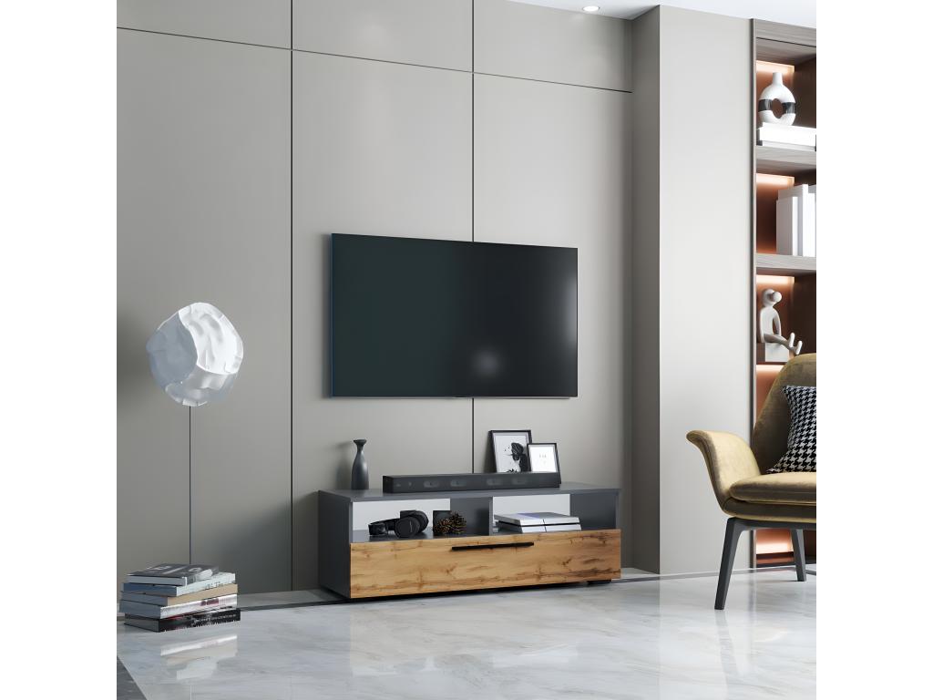 Doucezen Wooden TV Stand Lowboard Console Table Doucezen Arila XL Anthracite / Honey Oak