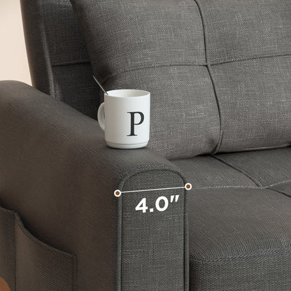 3-in-1 Adjustable Sleeper Sofa Bed, Pull Out Chair Sofa, Convertible Folding Bed for Living Room